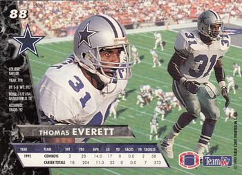 1993 Ultra #88 Thomas Everett Back