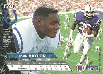 1993 Ultra #178 John Baylor Back