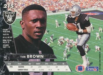 1993 Ultra #215 Tim Brown Back