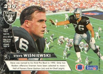 1993 Ultra #230 Steve Wisniewski Back