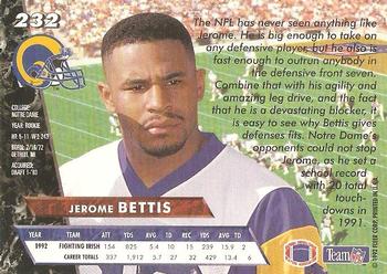 1993 Ultra #232 Jerome Bettis Back