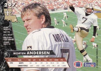 1993 Ultra #297 Morten Andersen Back