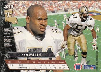 1993 Ultra #311 Sam Mills Back