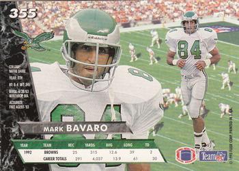 1993 Ultra #355 Mark Bavaro Back