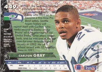1993 Ultra #449 Carlton Gray Back