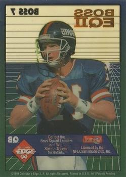 1994 Collector's Edge - Boss EQII Bronze Letters #7 Phil Simms Back