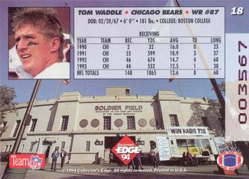 1994 Collector's Edge - 1st Day Gold #18 Tom Waddle Back