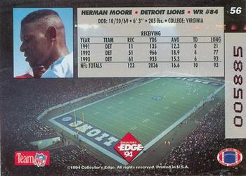 1994 Collector's Edge - 1st Day Gold #56 Herman Moore Back