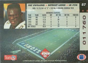 1994 Collector's Edge - 1st Day Gold #57 Pat Swilling Back