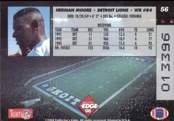 1994 Collector's Edge - Boss Squad Silver #56 Herman Moore Back