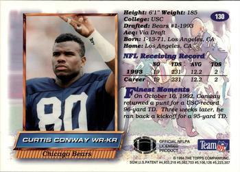 1994 Finest - Rookie Jumbos #130 Curtis Conway Back