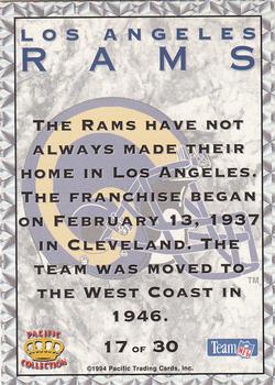 1994 Pacific Prisms - Team Helmets #17 Los Angeles Rams Back