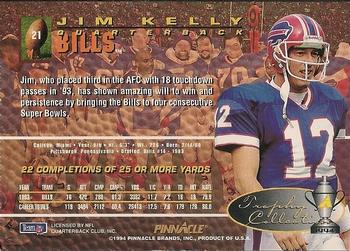 1994 Pinnacle - Trophy Collection #21 Jim Kelly Back