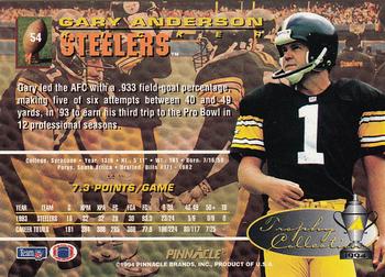 1994 Pinnacle - Trophy Collection #54 Gary Anderson Back