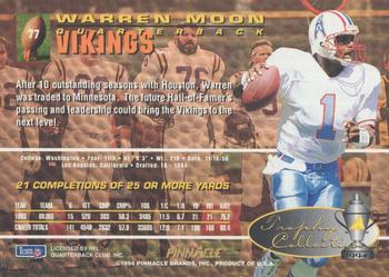 1994 Pinnacle - Trophy Collection #77 Warren Moon Back
