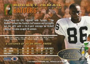 1994 Pinnacle - Trophy Collection #159 Rocket Ismail Back