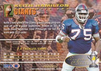 1994 Pinnacle - Trophy Collection #183 Keith Hamilton Back
