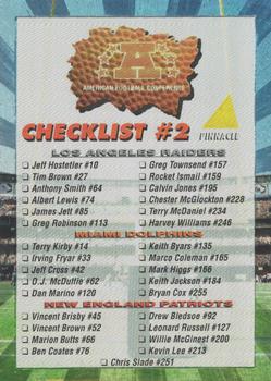1994 Pinnacle - Trophy Collection #268 AFC Checklist #2 Front
