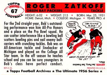 1994 Topps Archives 1956 #67 Bob Zatkoff Back
