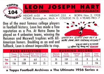 1994 Topps Archives 1956 #104 Leon Hart Back