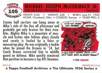 1994 Topps Archives 1956 #105 Mike McCormack Back
