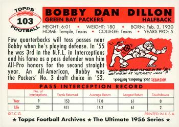 1994 Topps Archives 1956 - Gold #103 Bobby Dillon Back