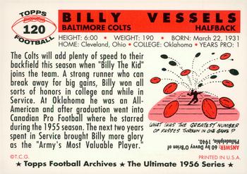 1994 Topps Archives 1956 - Gold #120 Billy Vessels Back