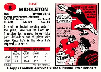 1994 Topps Archives 1957 #8 Dave Middleton Back