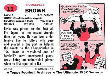 1994 Topps Archives 1957 #11 Roosevelt Brown Back