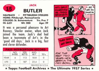 1994 Topps Archives 1957 #15 Jack Butler Back