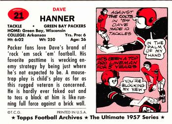 1994 Topps Archives 1957 #21 Dave Hanner Back