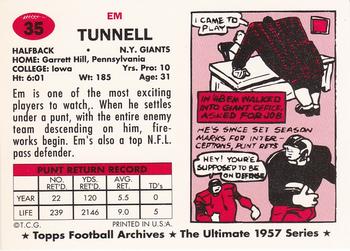 1994 Topps Archives 1957 #35 Emlen Tunnell Back