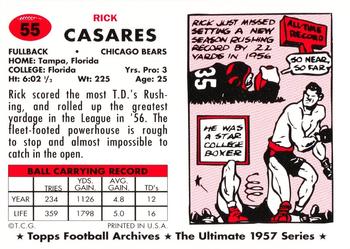 1994 Topps Archives 1957 #55 Rick Casares Back