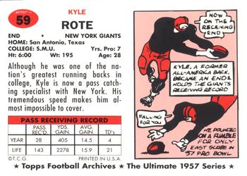 1994 Topps Archives 1957 #59 Kyle Rote Back