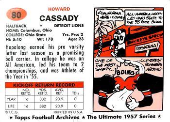 1994 Topps Archives 1957 #80 Howard Cassady Back