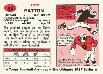 1994 Topps Archives 1957 #83 Jim Patton Back