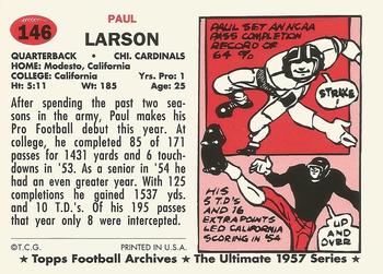 1994 Topps Archives 1957 #146 Paul Larson Back