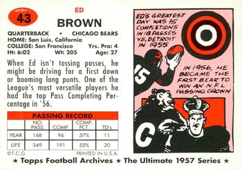1994 Topps Archives 1957 - Gold #43 Ed Brown Back