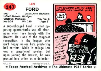 1994 Topps Archives 1957 - Gold #147 Len Ford Back