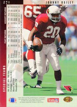1994 Upper Deck - Electric #271 Johnny Bailey Back