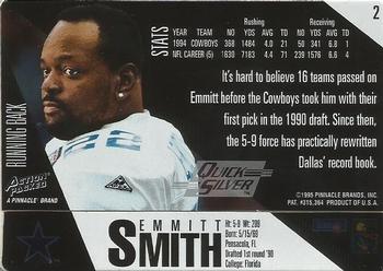 1995 Action Packed - Quick Silver #2 Emmitt Smith Back