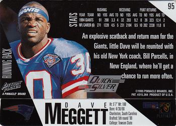 1995 Action Packed - Quick Silver #95 Dave Meggett Back