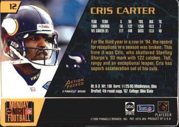 1995 Action Packed Monday Night Football #12 Cris Carter Back