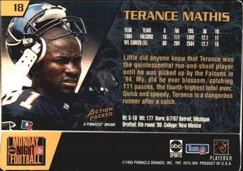1995 Action Packed Monday Night Football #18 Terance Mathis Back