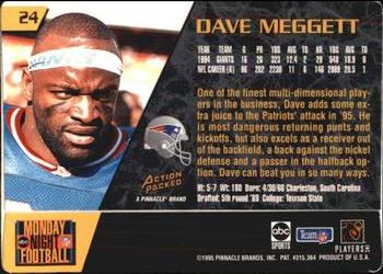 1995 Action Packed Monday Night Football #24 Dave Meggett Back