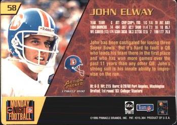 1995 Action Packed Monday Night Football #58 John Elway Back