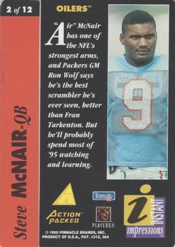1995 Action Packed Rookies & Stars - Instant Impressions #2 Steve McNair Back