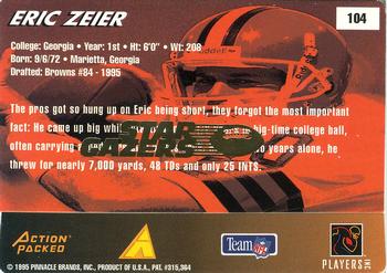 1995 Action Packed Rookies & Stars - Stargazers #104 Eric Zeier Back