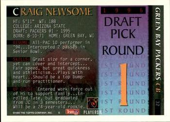 1995 Bowman - First Round Picks #32 Craig Newsome Back