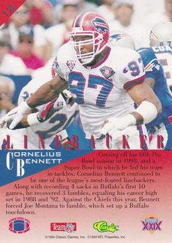 1995 Classic NFL Experience - Gold #12 Cornelius Bennett Back